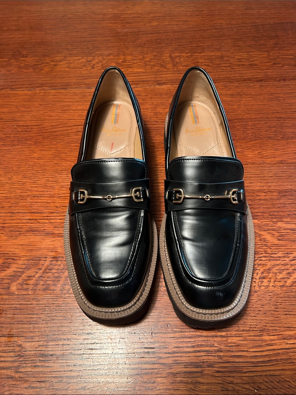 Sam Edelman Black Leather Loafers with Gold Bit NWOT